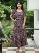 Georgette Multi Colour Casual Wear Printed Readymade Gown